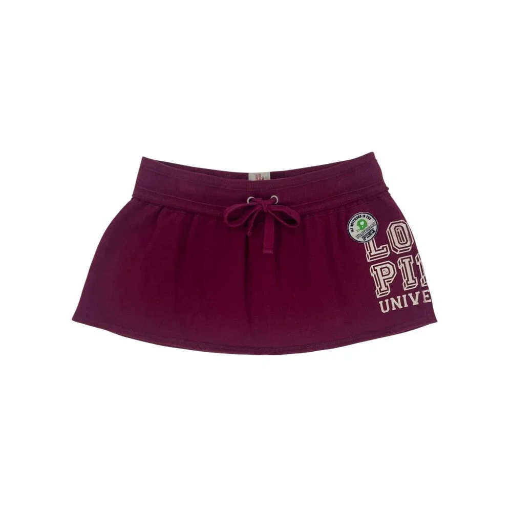 RARE Vintage Y2K Victoria's Secret PINK Burgundy Logo Mini Skirt - Picture 12 of 16